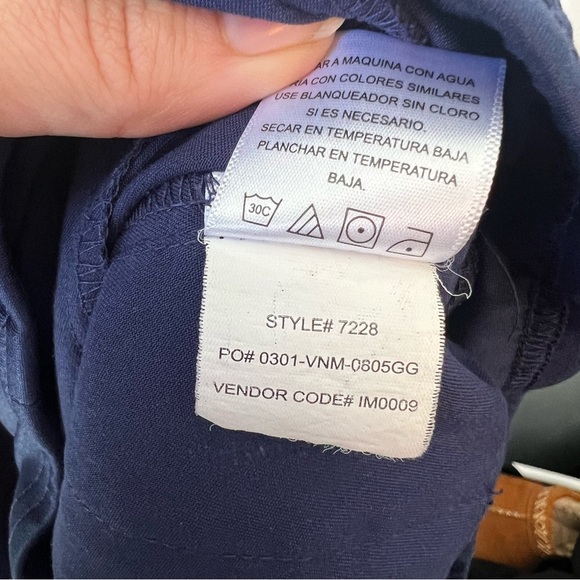 Greys Anatomy Signature Scrub Pants by Barco Womens Small Navy Blue Drawstring - Picture 8 of 12